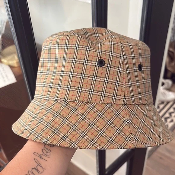 BURBERRY Micro Check Bucket Hat Burberry - Microcheck Bucket Hat | HBX main image 4